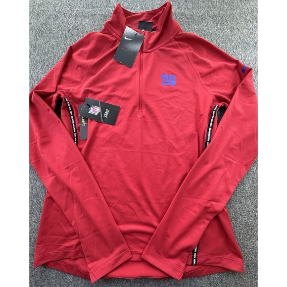 Nike NFL New York Giants Pullover Womens‎ Small Red Quarter Zip Slim Fit New - Picture 1 of 16